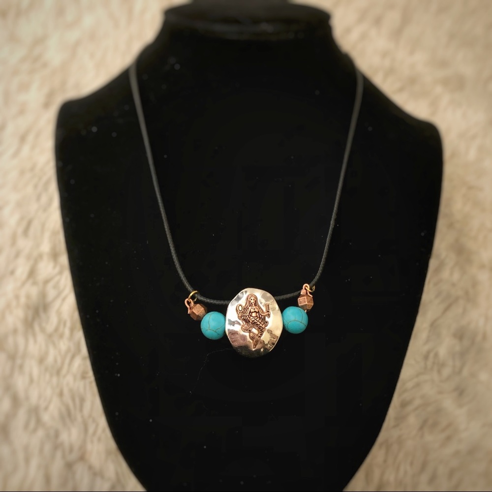 Copper Mermaid Pendant Necklace - Picture 2 of 2